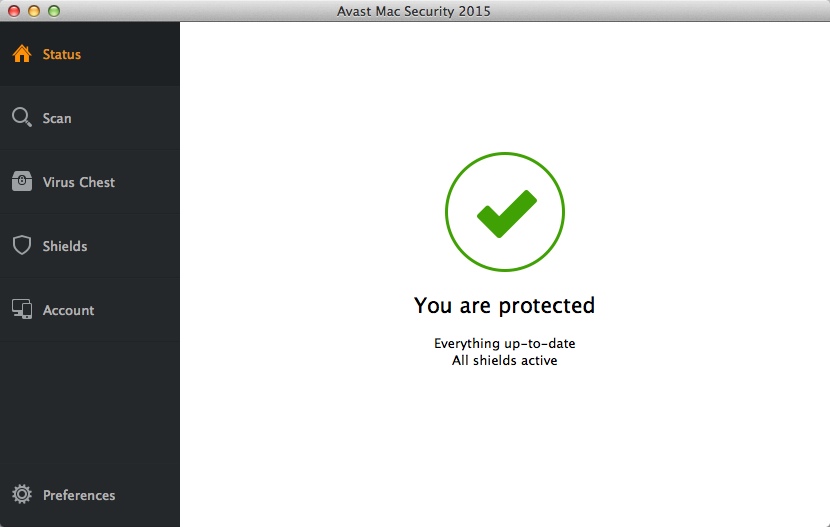 Avast! Free Mac Security 10.14 : Main Window
