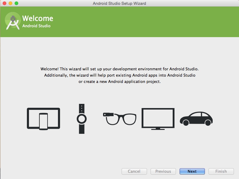 Android Studio 1.2 : Welcome Screen