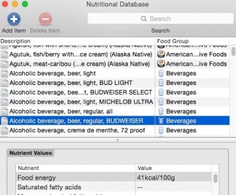 Nutritional Database