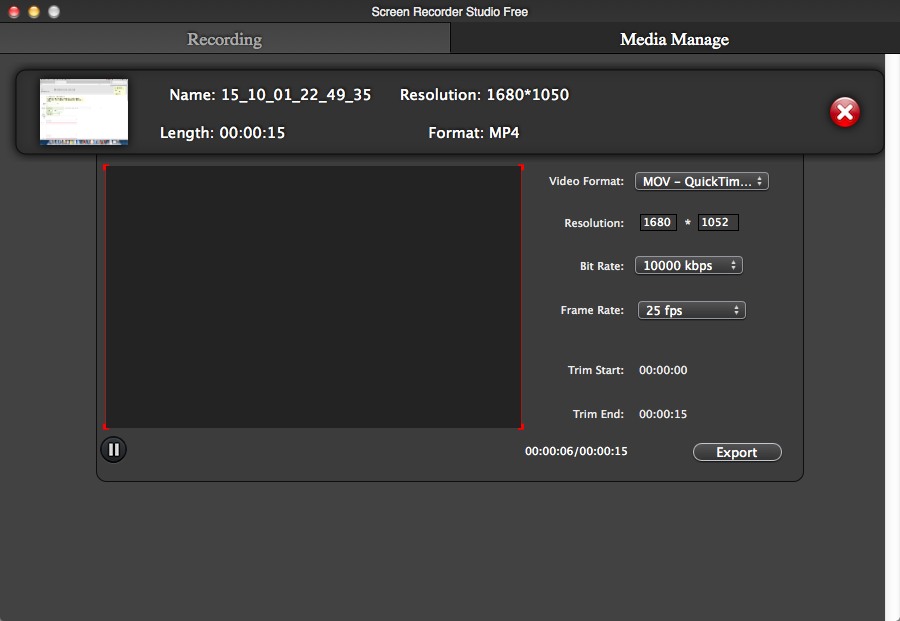 Screen Recorder Studio Free 3.1 : Media Manager