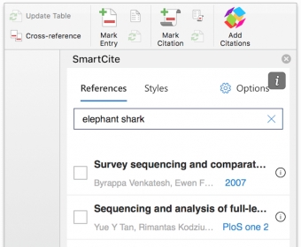 SmartCite for MS Word on homepage