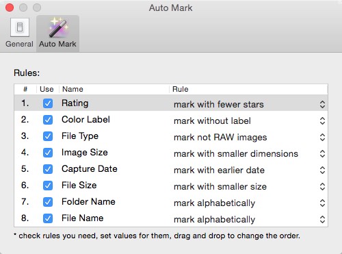 Duplicate Photo Finder 1.0 : Auto Mark Options