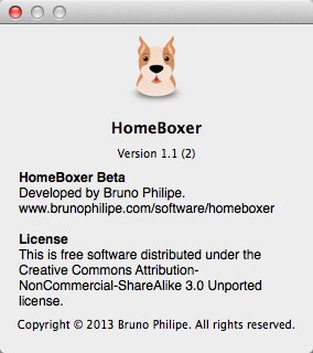 HomeBoxer 1.1 : About Window