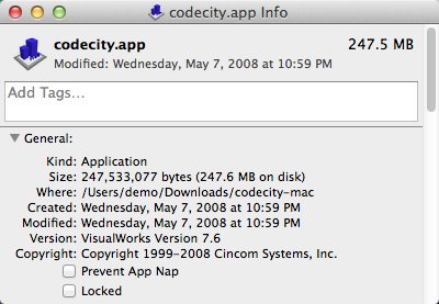 codecity 1.4 : Version Window