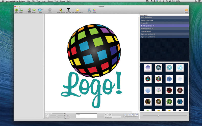 Icon Logo and Avatar Designer 1.2 : Main window