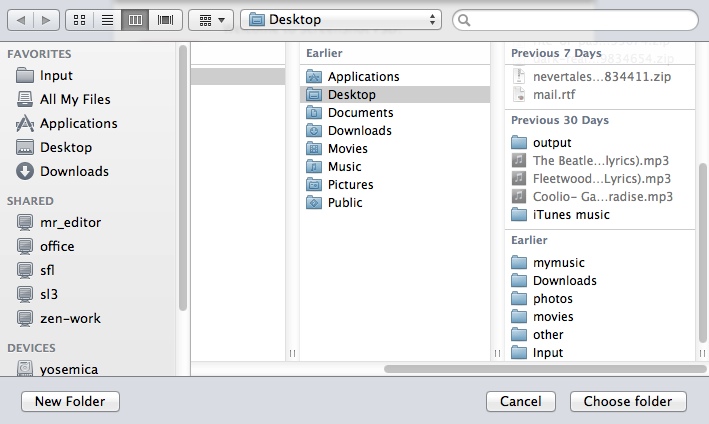 ScreenShot PSD 1.1 : Selecting Destination Folder