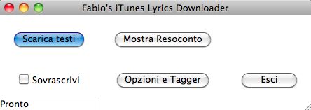 Fabio's iTunes Lyrics Downloader 3.0 : Main window