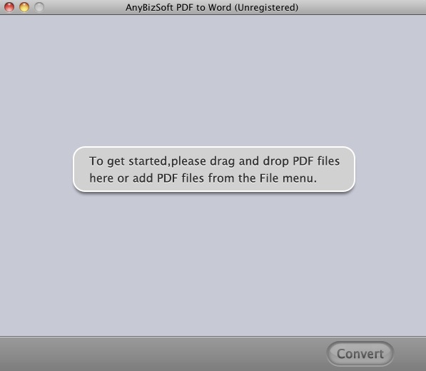 AnyBizSoft PDF to Word 1.1 : Main window