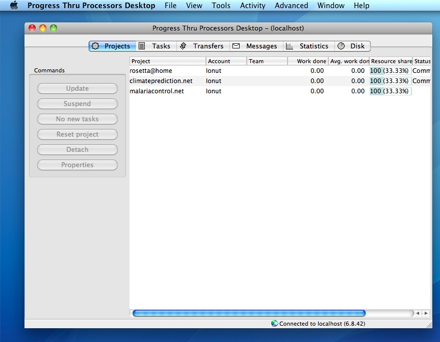 Progress Thru Processors Desktop 6.8 : Main window