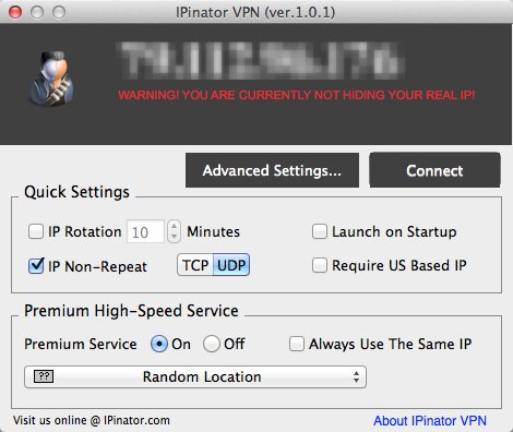 IPinator VPN 1.0 : Main Window
