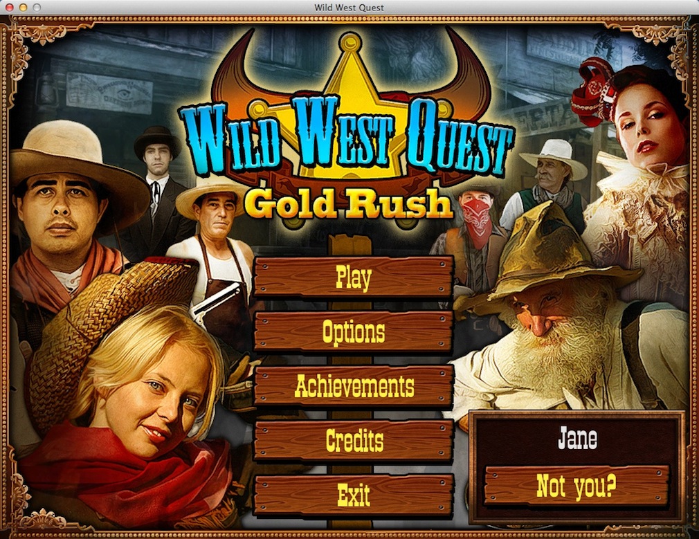 Wild West Quest: Gold Rush 2.0 : Main Menu
