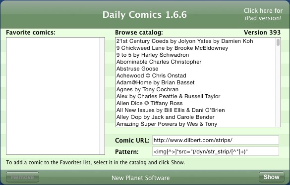 Daily Comics Reader 1.6 : Main window