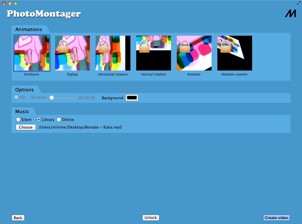PhotoMontager 2.0 : Configuring Video Montage Settings