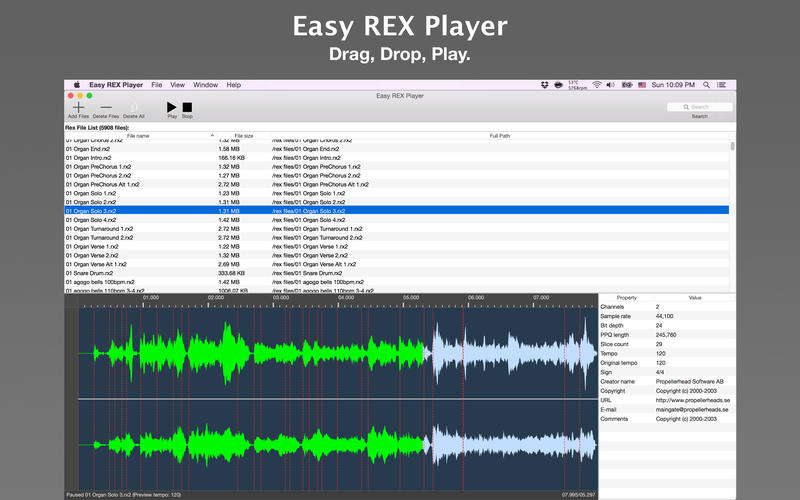 Easy REX Player 1.0 : Main Window