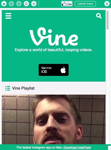 App for Vine - Pro - Menu Tab 1.2 : Main Window