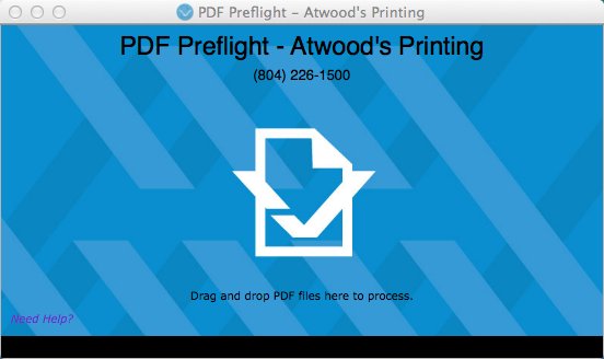 PDF Preflight - Atwood's Printing 2.9 : Main Window