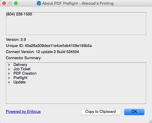 PDF Preflight - Atwood's Printing 2.9 : About Window