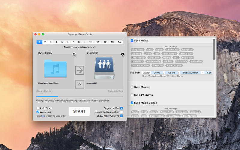 Sync for iTunes 1.0 : Main Window