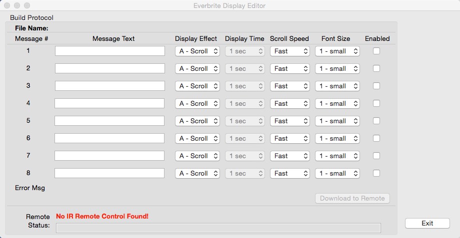 Everbrite Display Editor 1.0 : Main window
