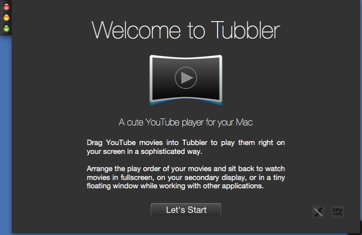 Tubbler 1.8 : Welcome Window