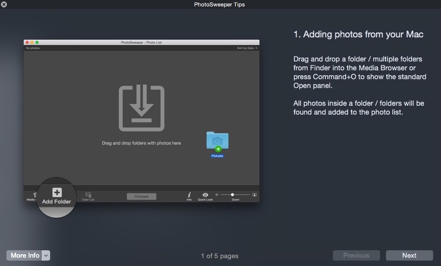 PhotoSweeper 2.2 : Tips Window