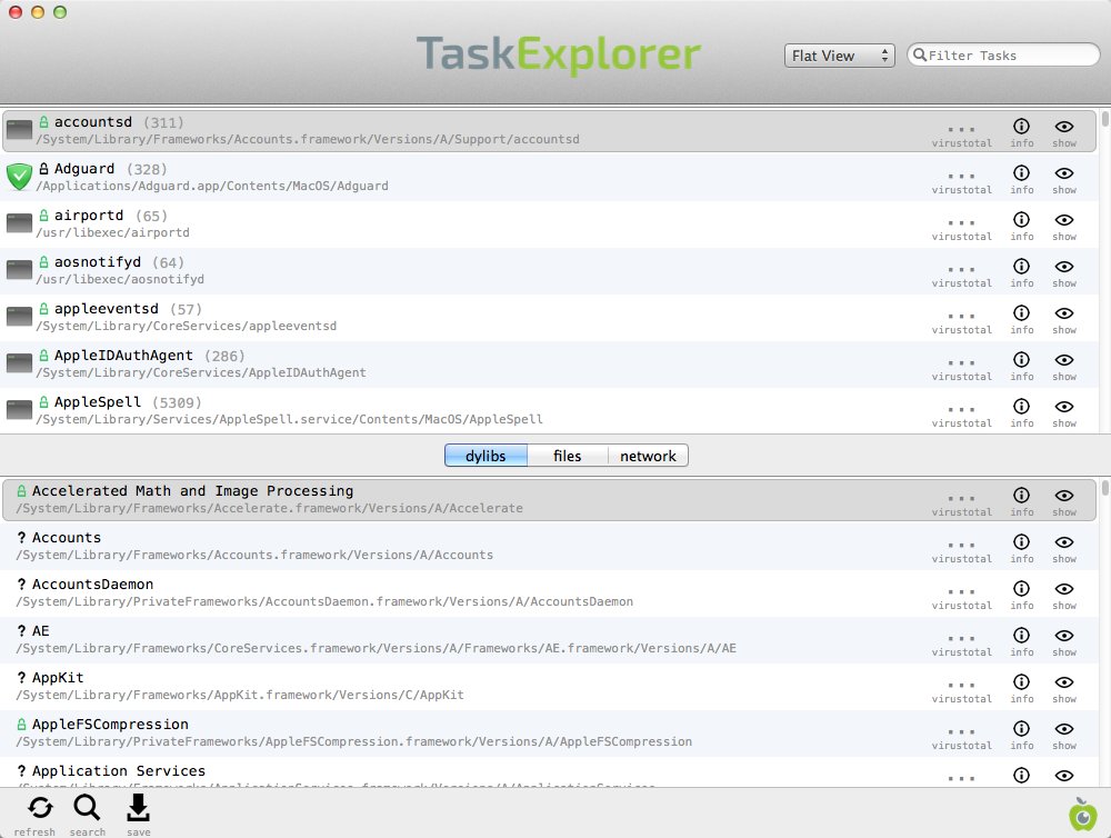 TaskExplorer 1.0 : Main Window