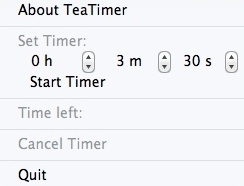 TeaTimer 1.6 : Main Menu