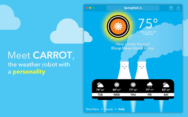 CARROT Weather 1.0 : Main Window
