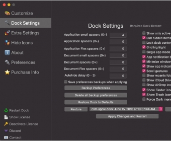 Dock Settings