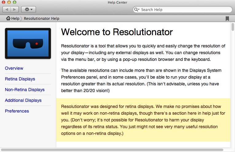 Resolutionator 1.0 : Help Guide