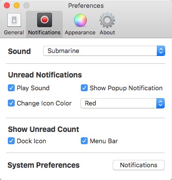 Go for Gmail 1.8 : Notification Options