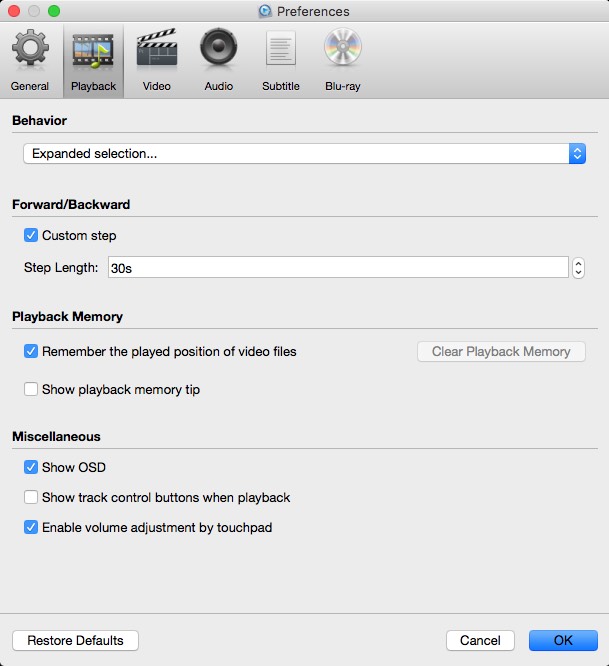 Macgo Mac Blu-ray Player 2.16 : Playback Options