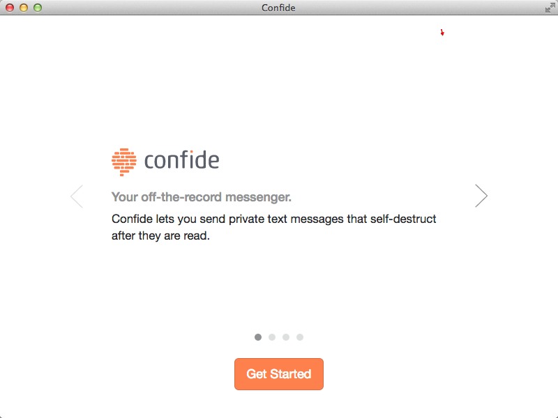 Confide 1.0 : Main Window
