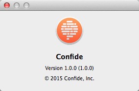 Confide 1.0 : About Window