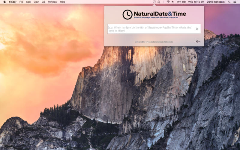 Natural Date and Time 1.0 : Main Window