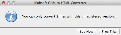 iPubsoft CHM to HTML Converter 2.1 : Trial Limits
