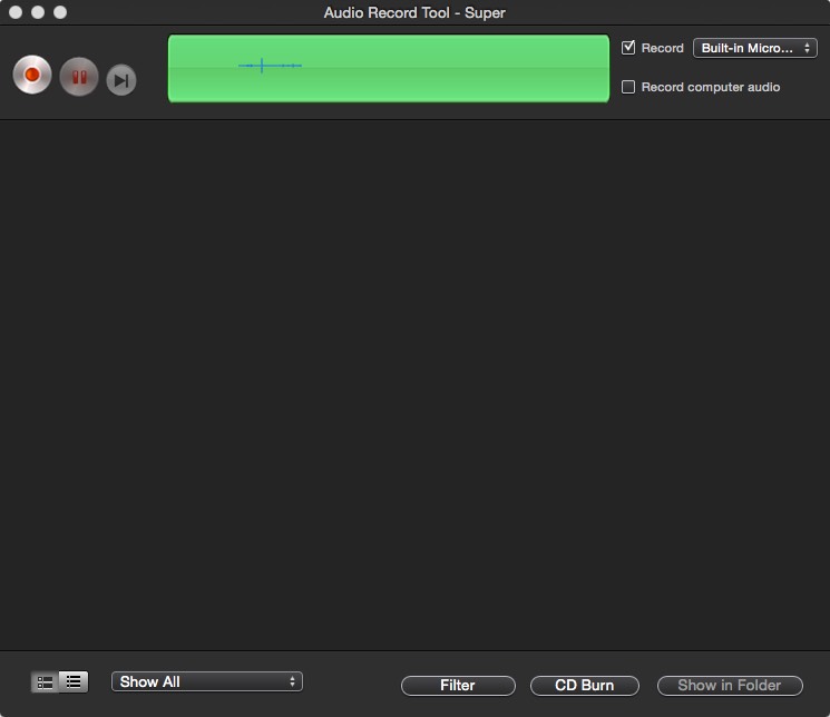 Audio Record Tool - Super 3.1 : Main window