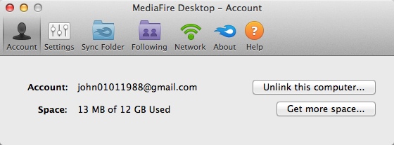MediaFire Desktop 1.7 : Program Preferences