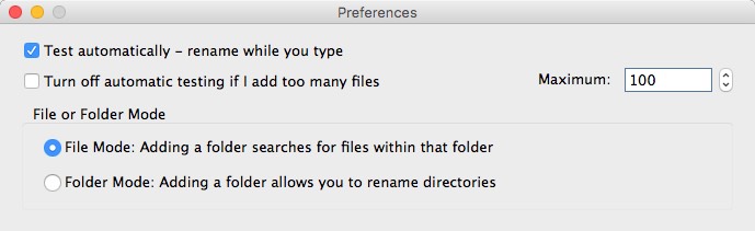 Quick File Renamer 4.7 : General Preferences
