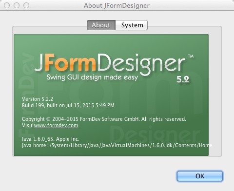 JFormDesigner 5.2 : About Window