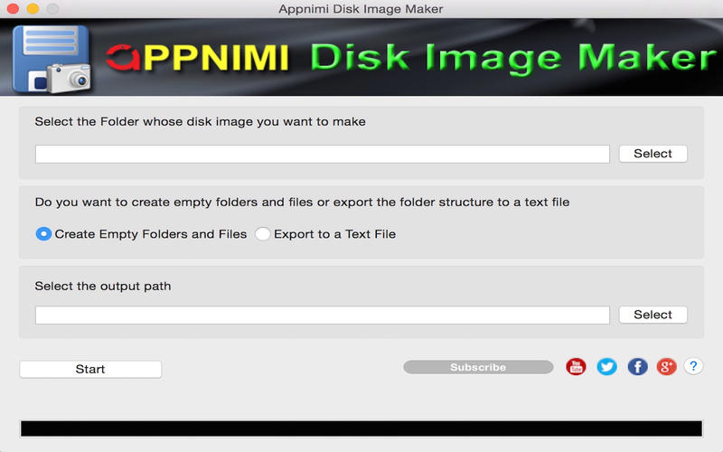 Appnimi Disk Image Maker 1.0 : Main window