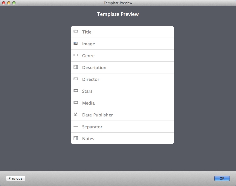 iDatabase 3.4 : Template Preview