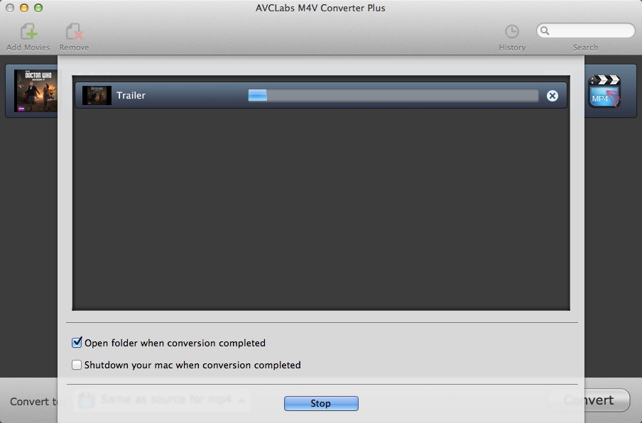 AVCLabs M4V Converter Plus 4.1 : Converting Input File