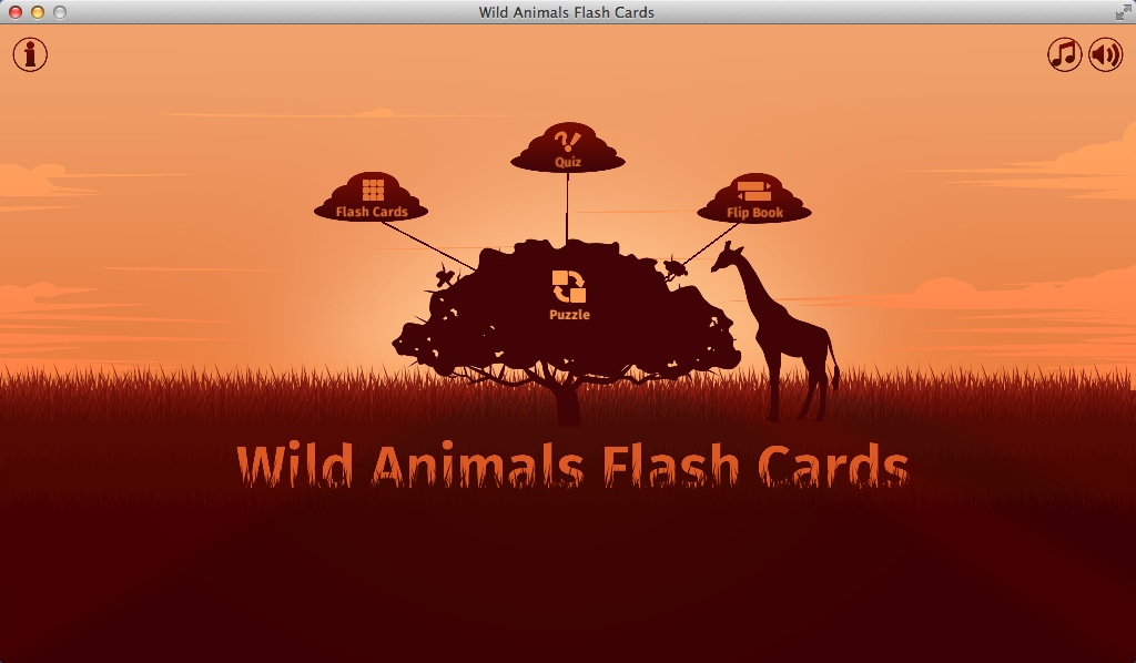 Wild Animals Flash Cards 2.3 : Main Menu