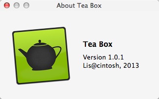 Tea Box 1.0 : About Window