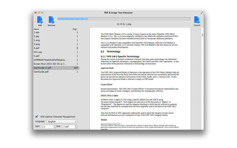 PDF & Image Text Extractor 1.0 : Main Window