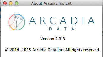 Arcadia Instant 2.3 : About Window