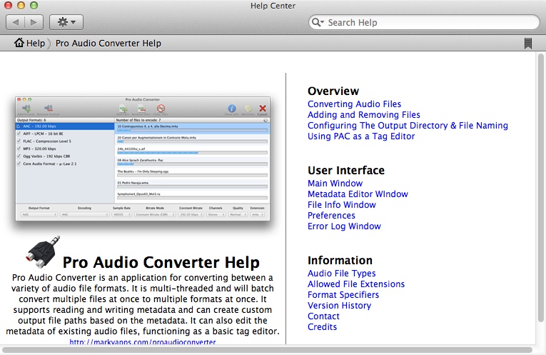 Pro Audio Converter 1.8 : Help Guide