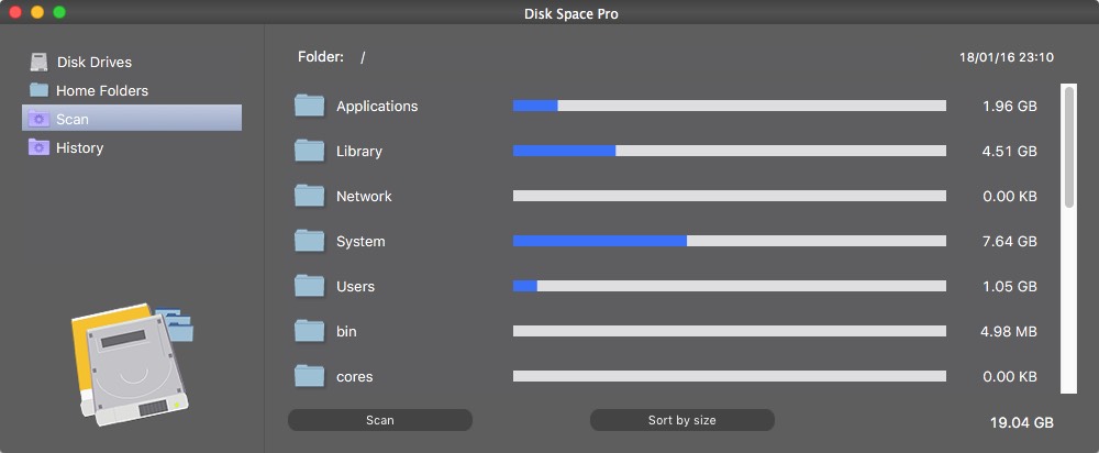 Disk Space Pro 2.4 : Scan Window