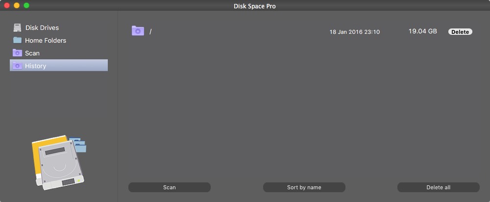 Disk Space Pro 2.4 : History Window